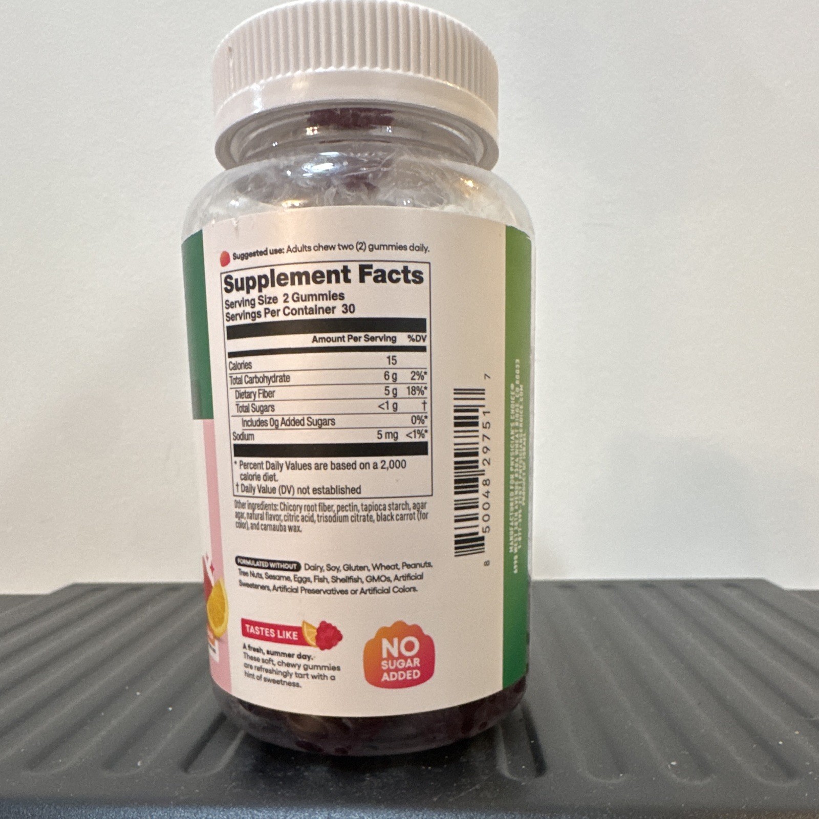 Physician’s Choice Fiber Gummies Digestive Support Vegan No Sugar Raspberry 60