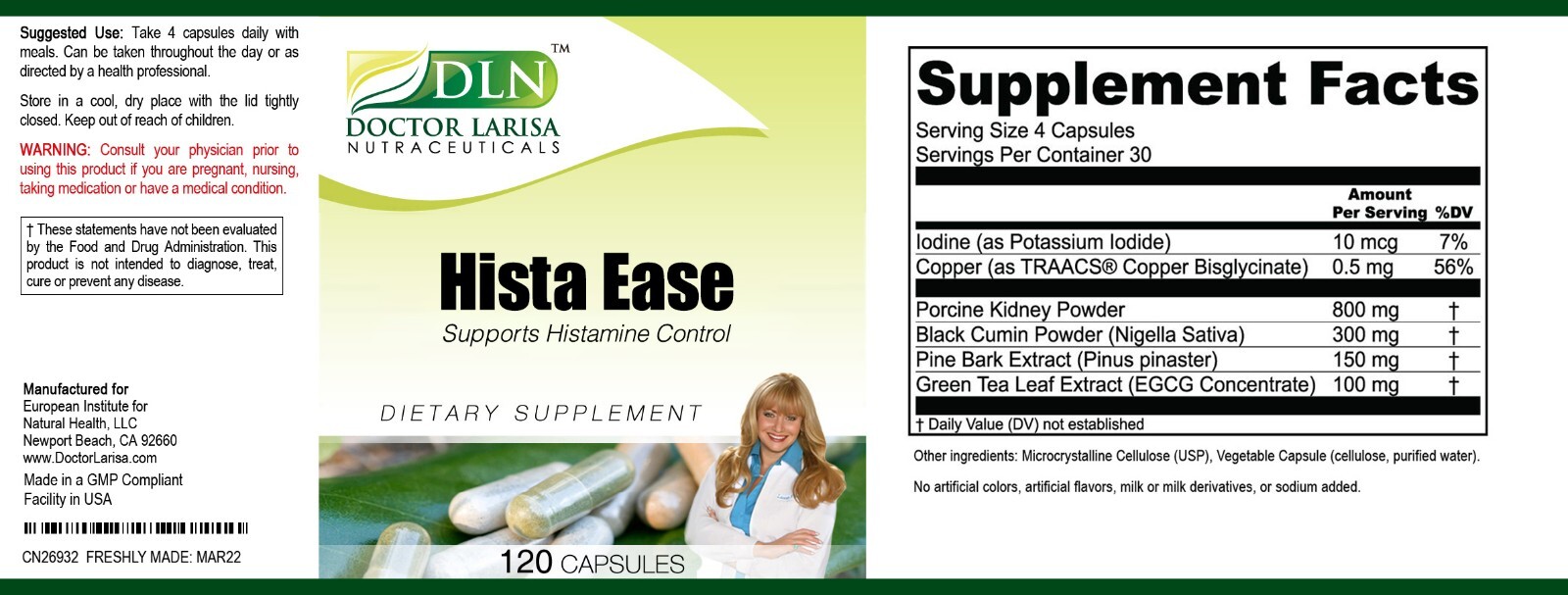 Hista Ease™ by Doctor Larisa Nutraceuticals