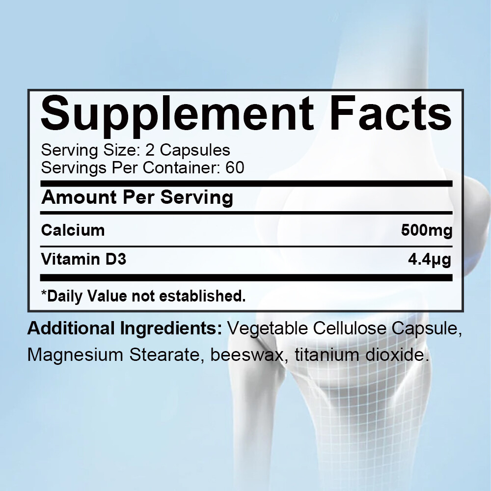 Calcium with Vitamin D3, Bone & Joint, Cartilage Support 30 to 120 Capsules