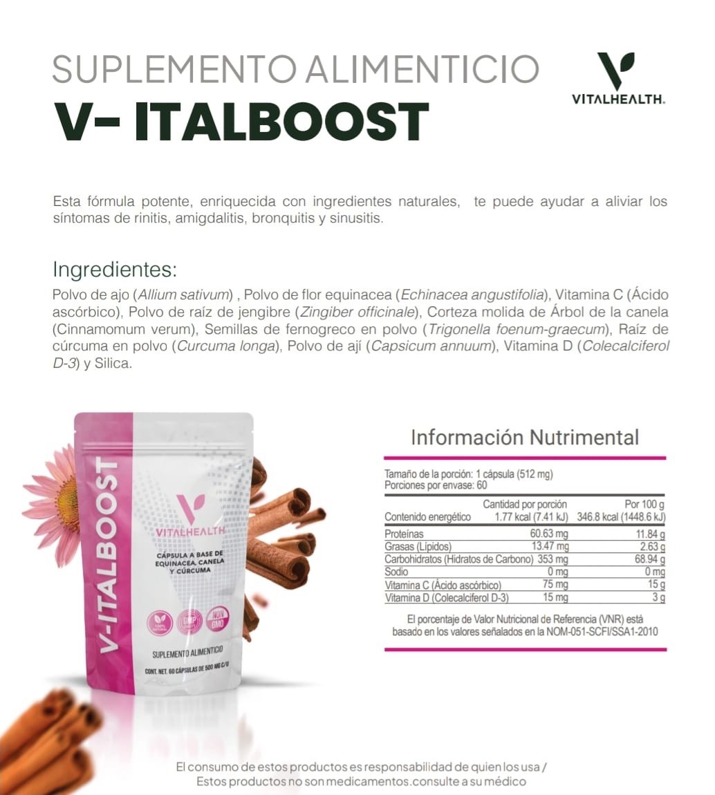 VitalHealth V-italboost 60 Veggie Capsules – New! Vital Health! EXP 2/2027