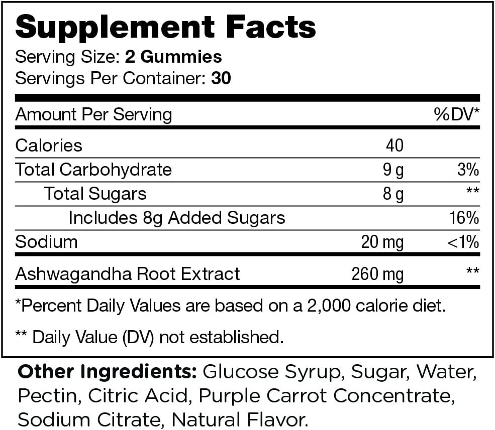 CHAPTER 6 Ashwagandha Gummies 60 Count 30 Servings MOOD & RELAXATION KOSHER