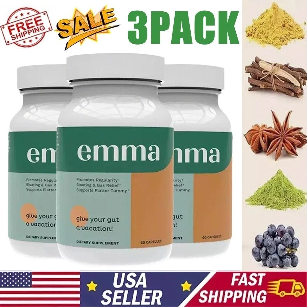 3 Pack Emma Gut Health Supplement 180 Capsules for Bloating Relief & Leaky Gut**