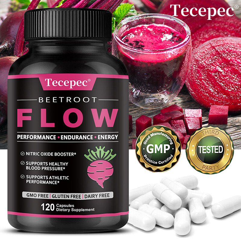 Organic Beet Root Powder 1300mg Per Serving,NITRIC OXIDE BOOSTER-60Caps*2bottles