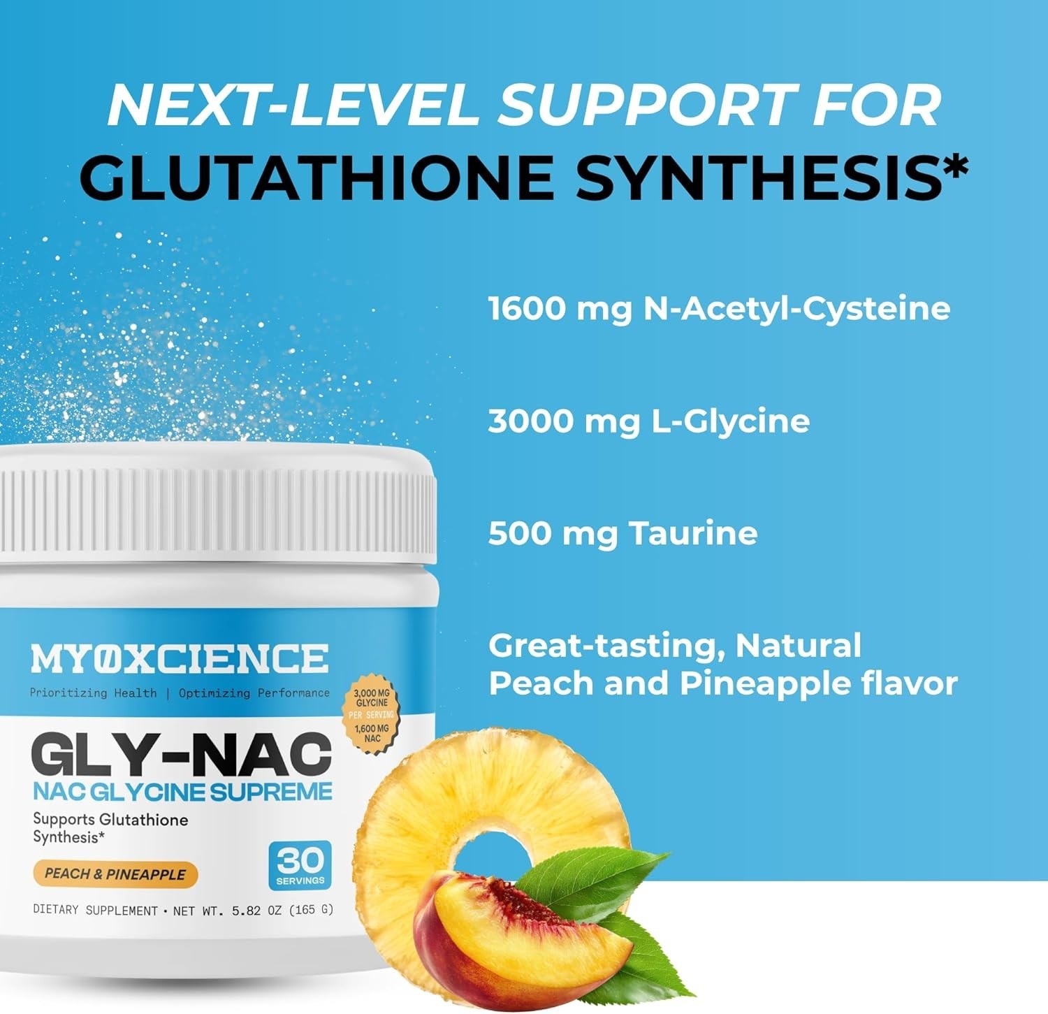 MYOXCIENCE NAC Glycine Supreme | N-Acetyl-L-Cysteine, Glycine, and Taurine Combi