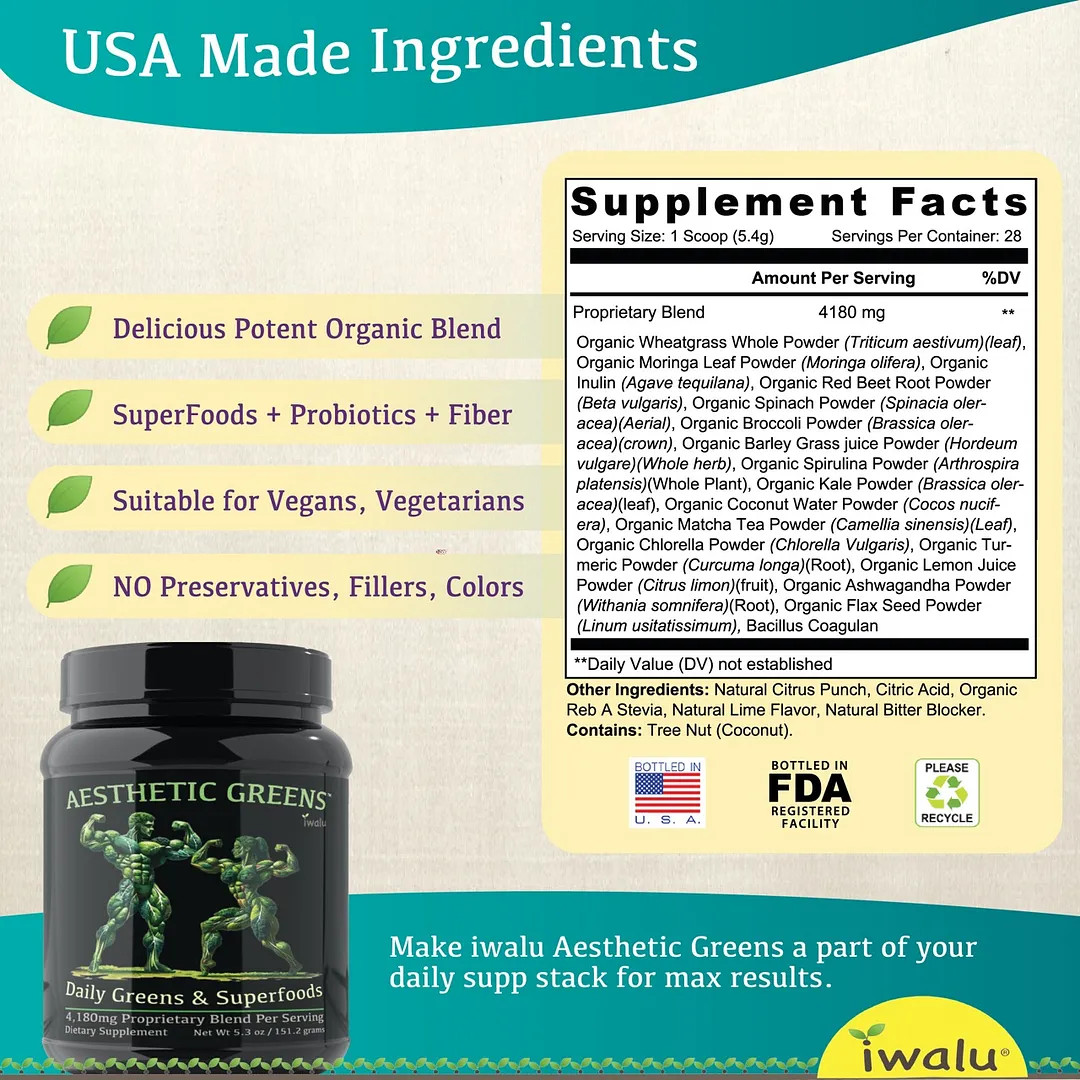 Polvo de vegetales orgánicos | Mejora Suplemento ENVIO GRATIS