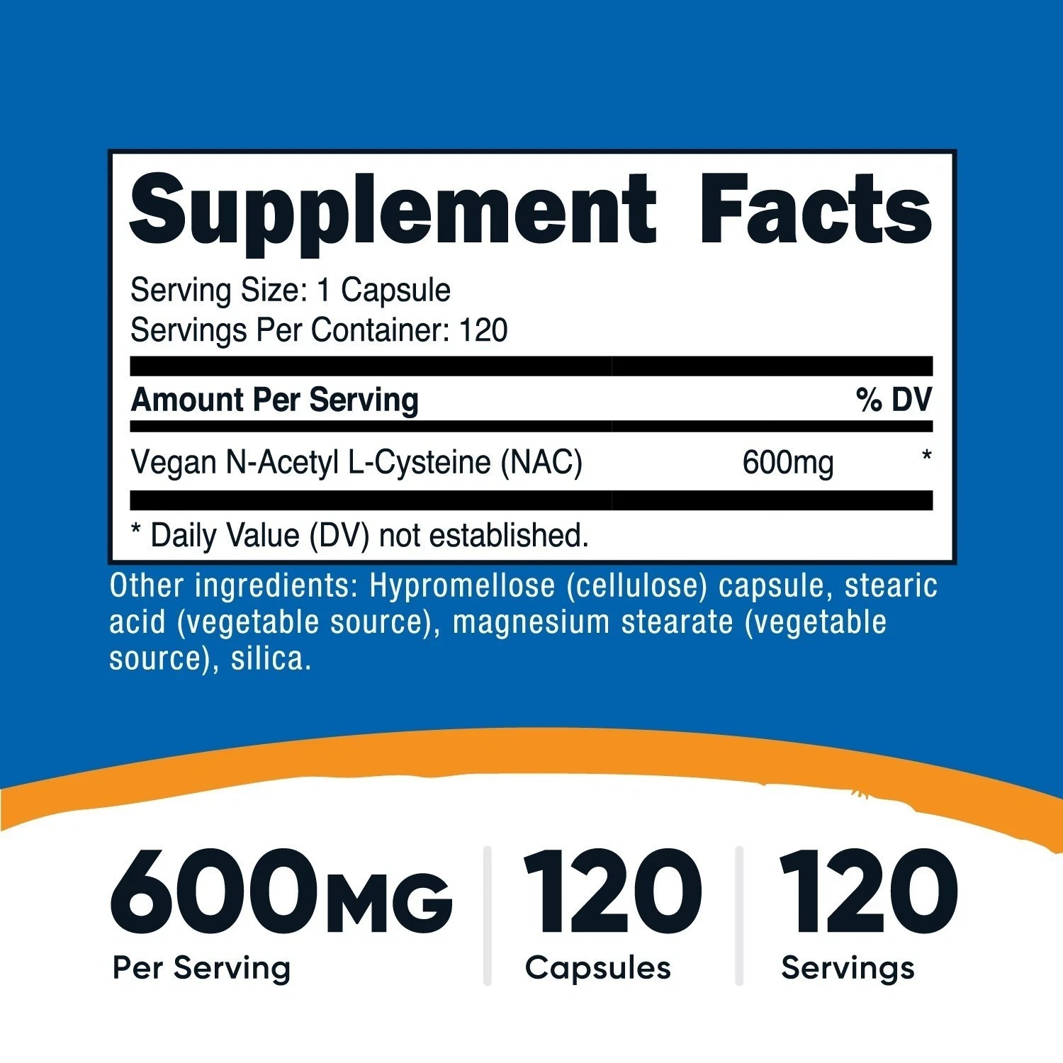 3 bottles Nutricost N-Acetyl L-Cysteine (NAC) 600mg, 120 Vegan Capsules NEW