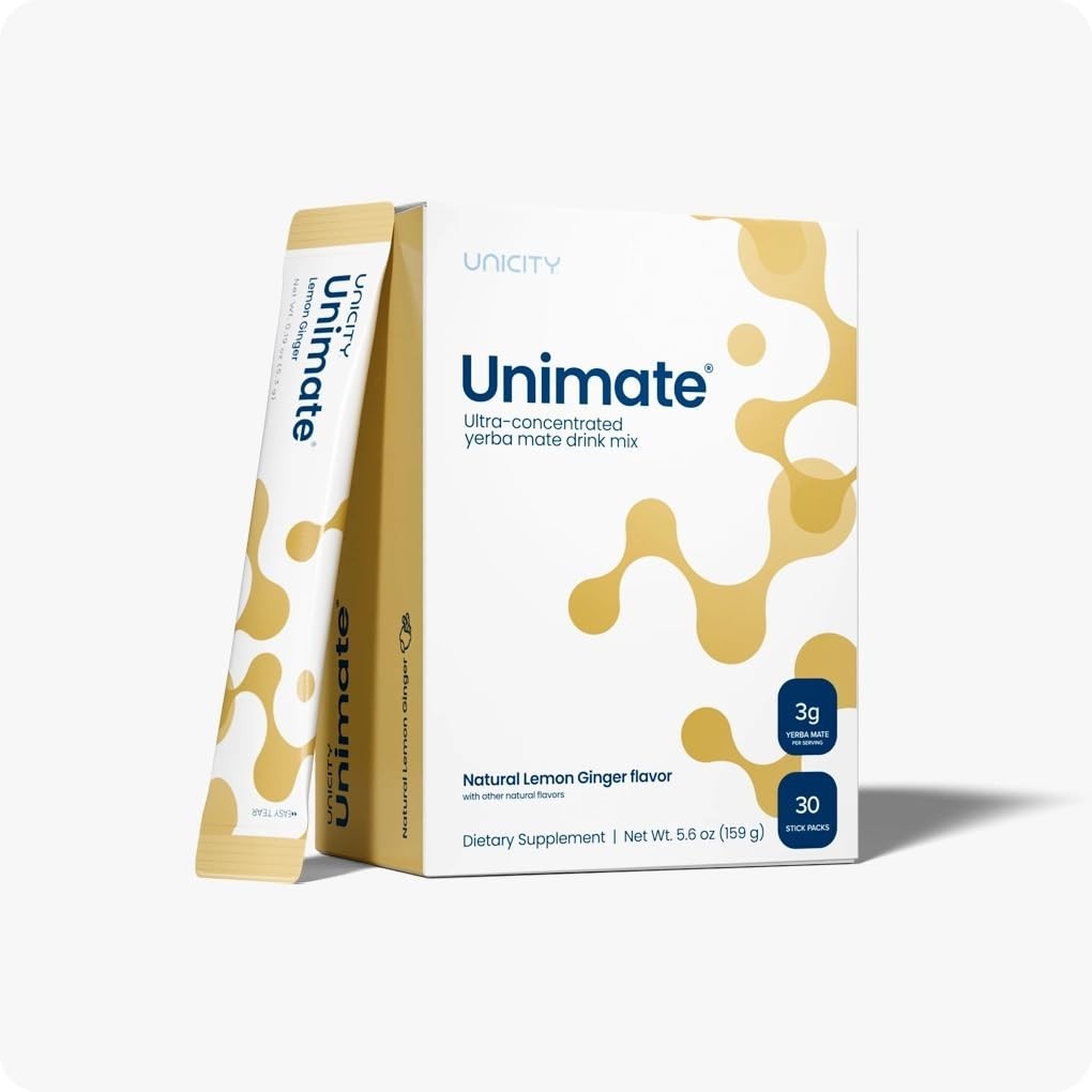 Yerba Mate Drink Mix Lemon Ginger 30 Stick Packs Natural Energy Focus