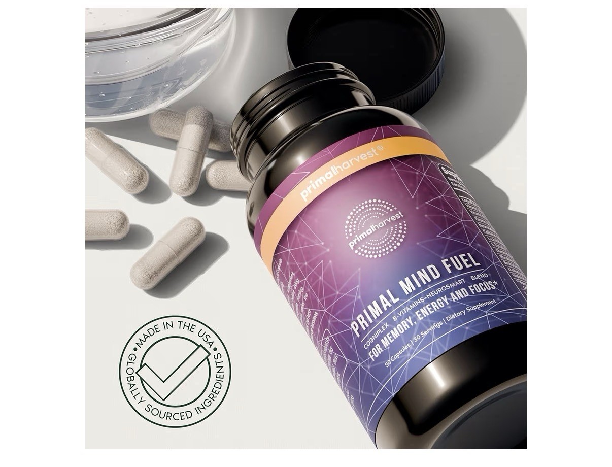 Primal Harvest Primal Mind Fuel Brain Booster Supplement Focus Energy 30capsules