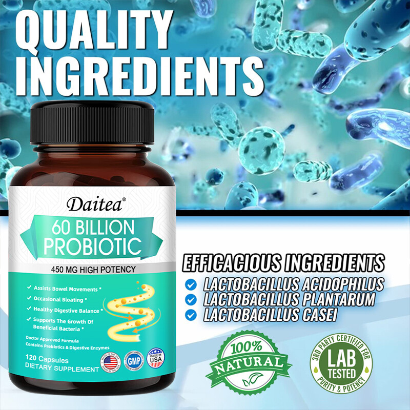 Probiotic & Prebiotic 60 Billion CFU Potency Immune Health 30 To 120 Capsules