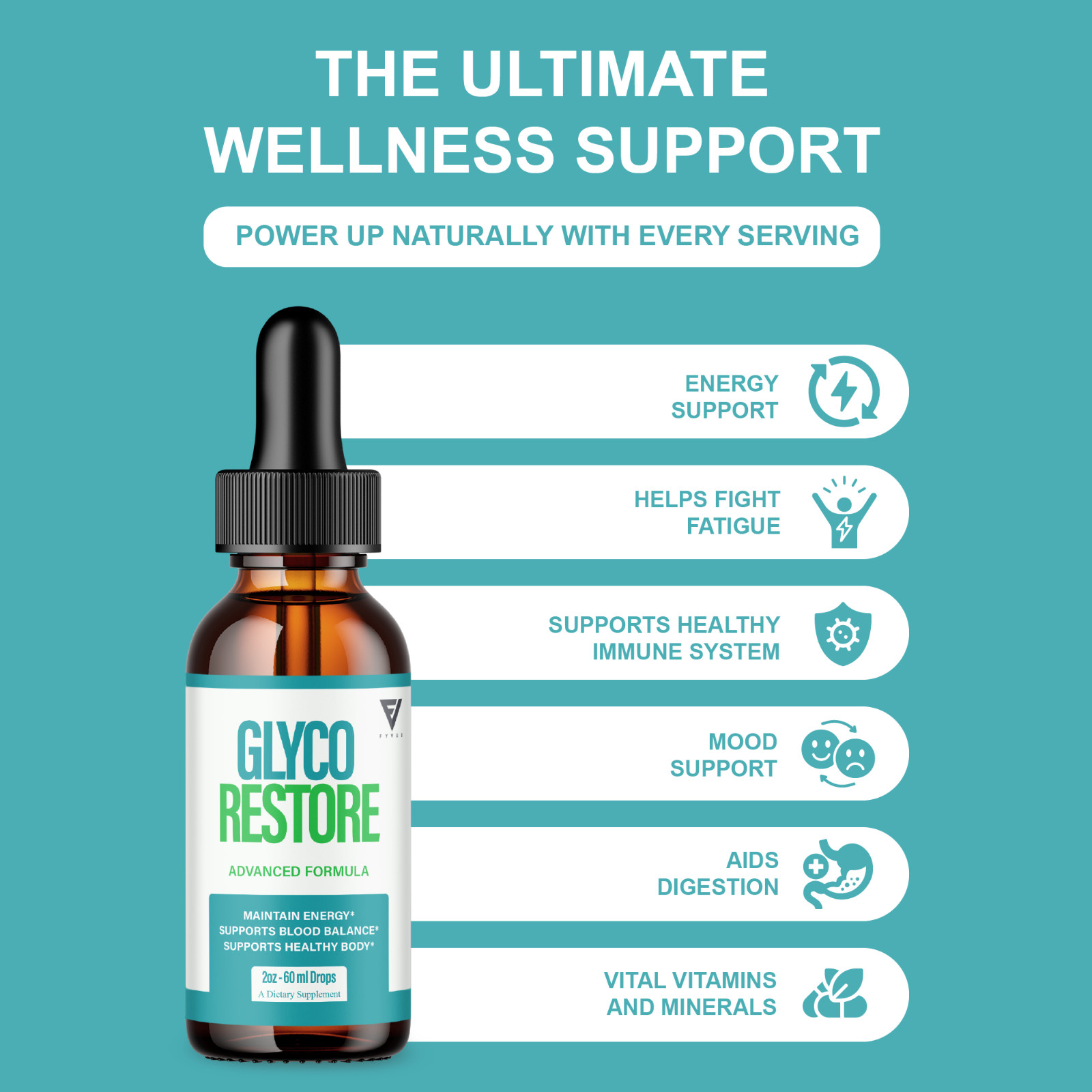 (5 Pack) Glyco Restore Drops, Glyco Restore Blood Support Supplement (10oz)