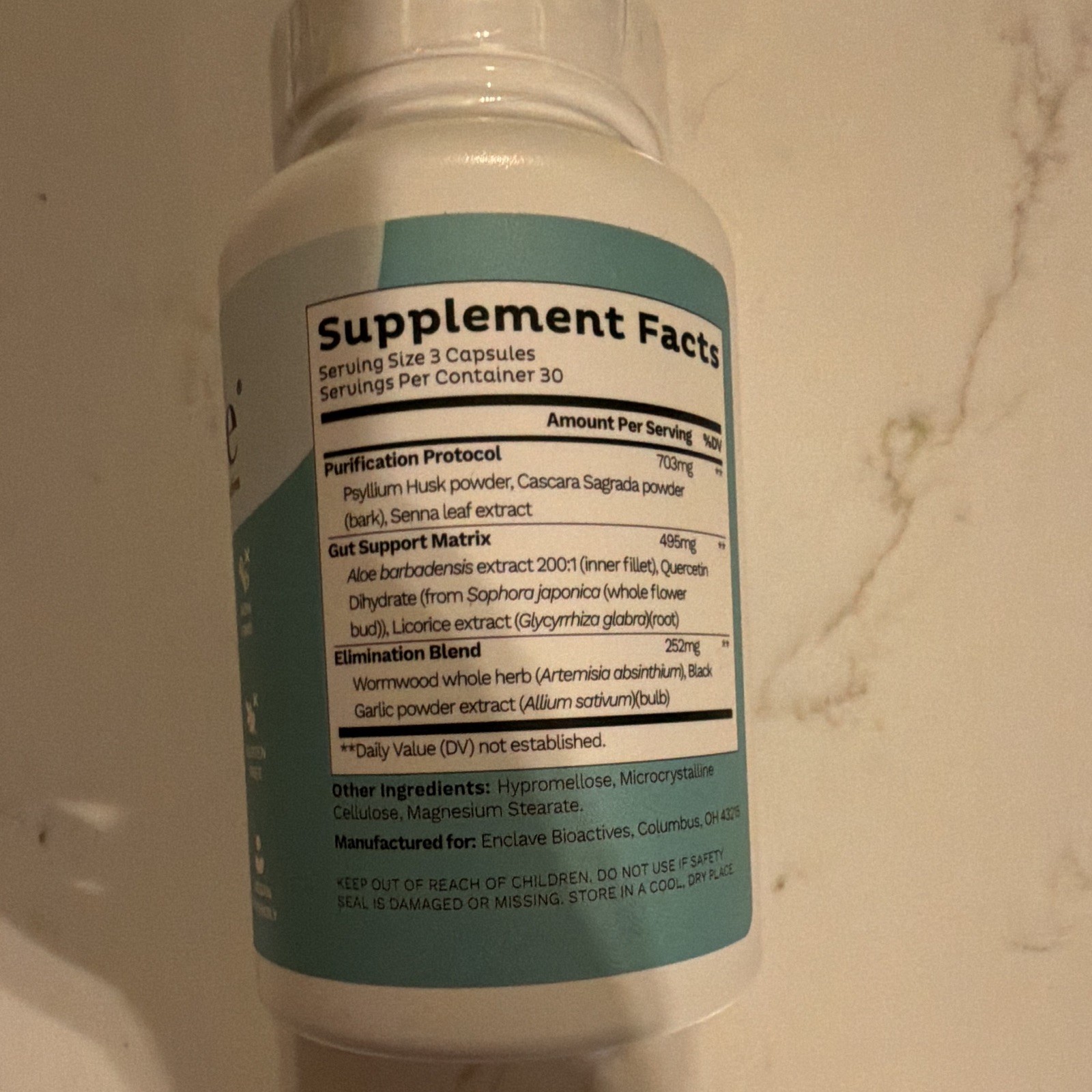 Elimipure Digestive Support Supplement 703mg, 90 Capsules 06/2027
