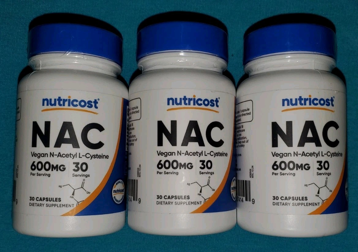 Nutricost N-Acetyl L-Cysteine (NAC) 600mg, 90 VegCaps GF – Non-GMO – EXP 06/2028