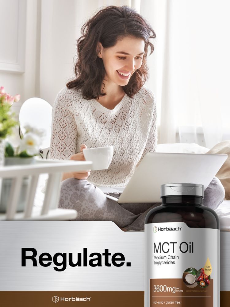 MCT Oil Softgels 3600 mg | 300 Softgels | Coconut Oil Pills | Keto | by Horbaach