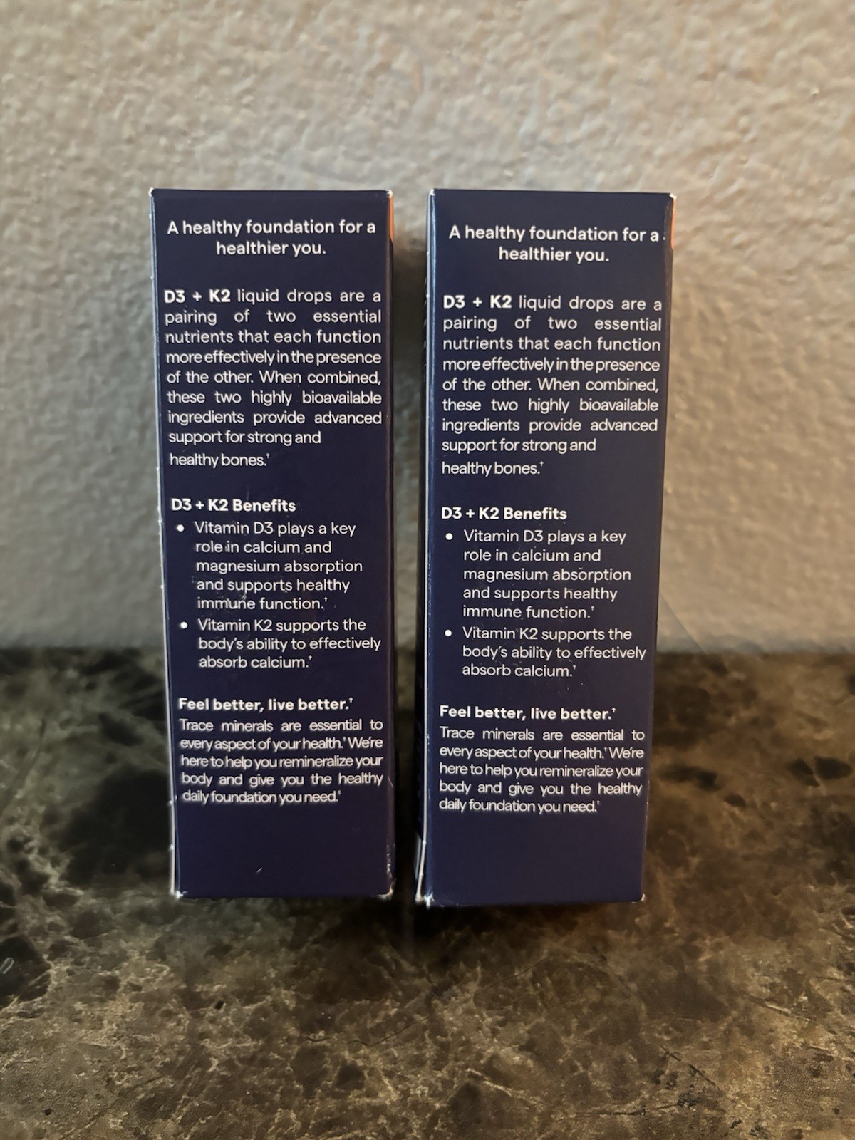 Trace Ionic Vitamin D3 + K2 MK-7 Drops 5000 IU/100 mcg 2 fl oz Lot 2