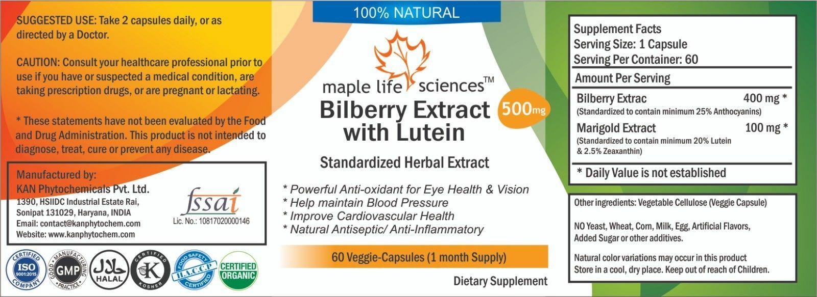Bilberry (Anthocyanins) and Marigold (Lutein, Zeaxanthin) Extract – AU Stock