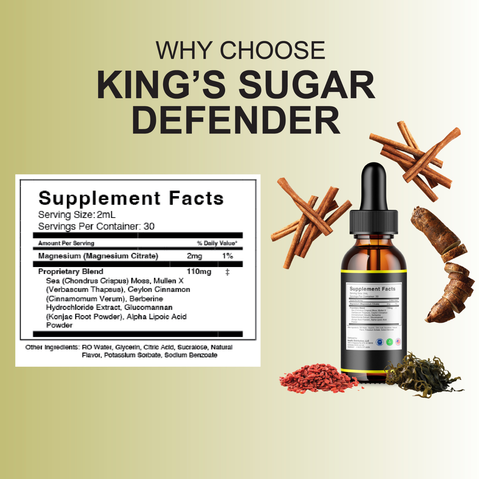 (3 Pack) Kings Sugar Defender Drops, Kings Sugar Defender Drop Supplement (6oz)