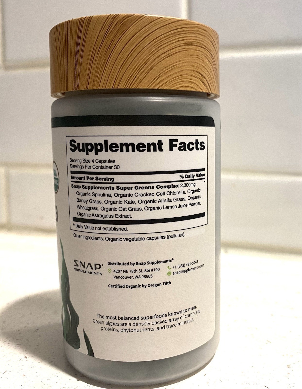 SNAP Spirulina & Chlorella Organic 120ct | Algae Superfood Energy Immune