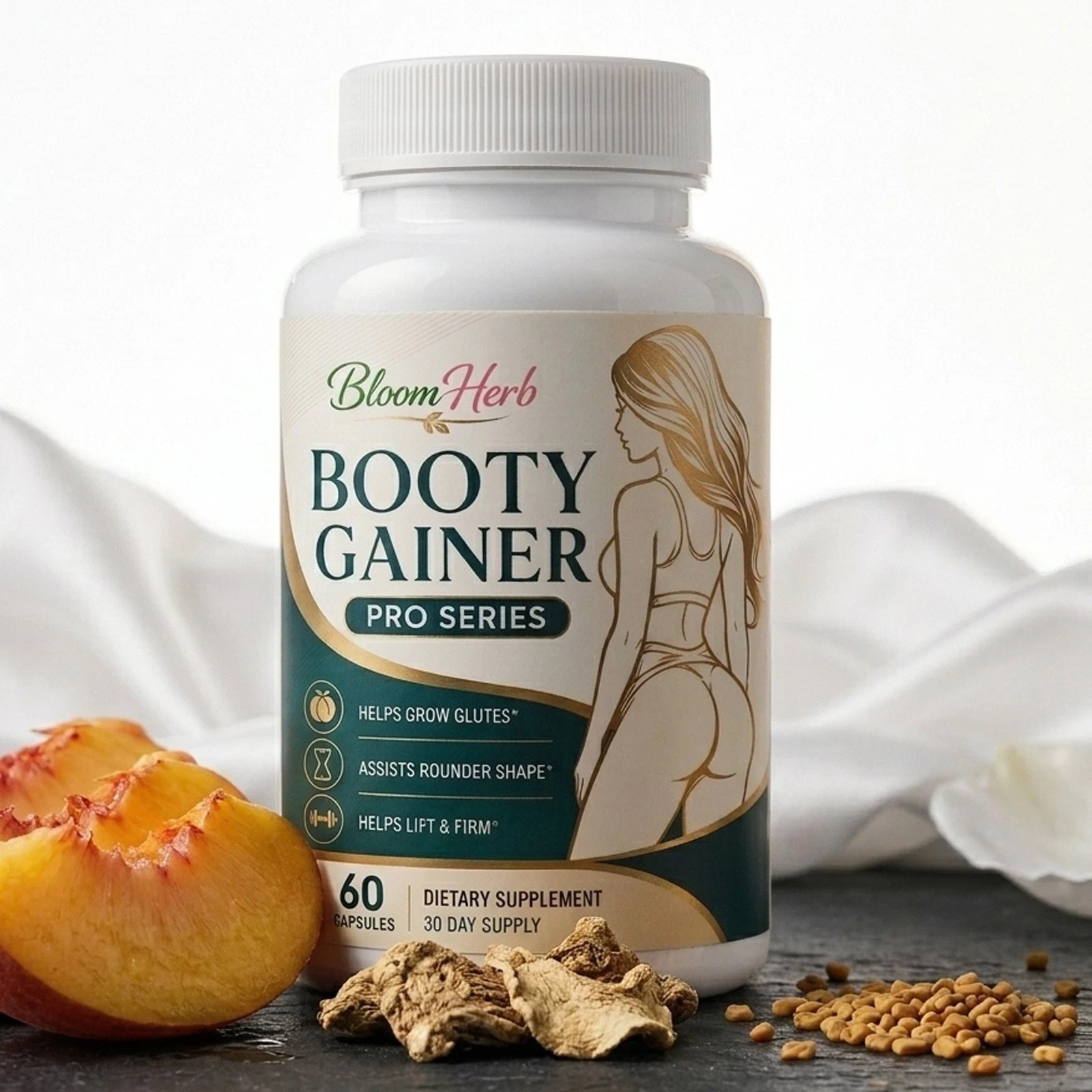 BloomHerb Booty Gainer Capsule Butt Enhancement Buttock Hip Enlargement – 2 Pack