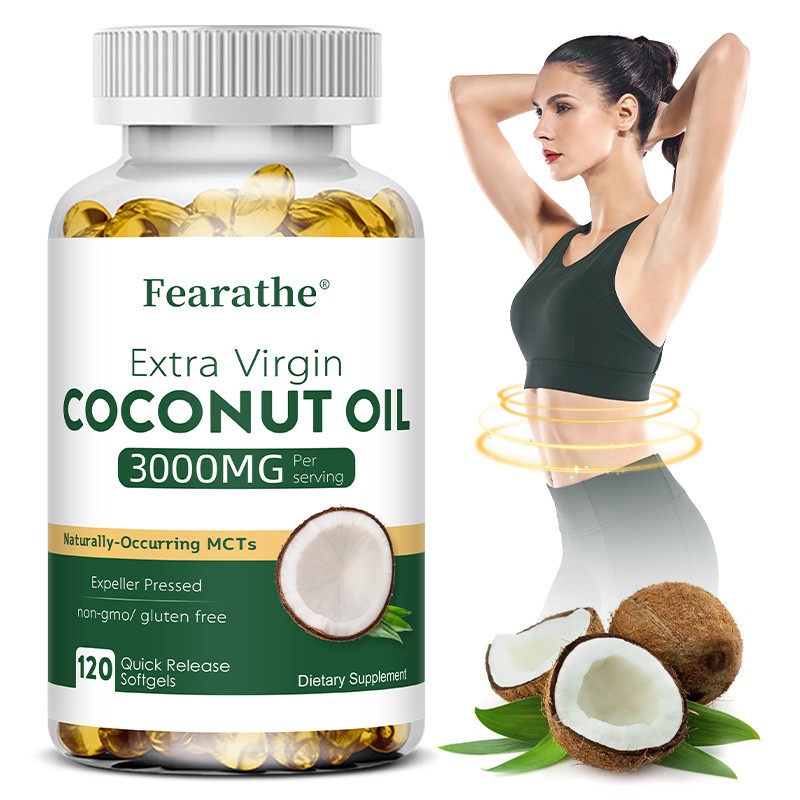 Coconut Oil Softgel Improve Digestive Function Heart Heart Burn Fat 120 Pills US