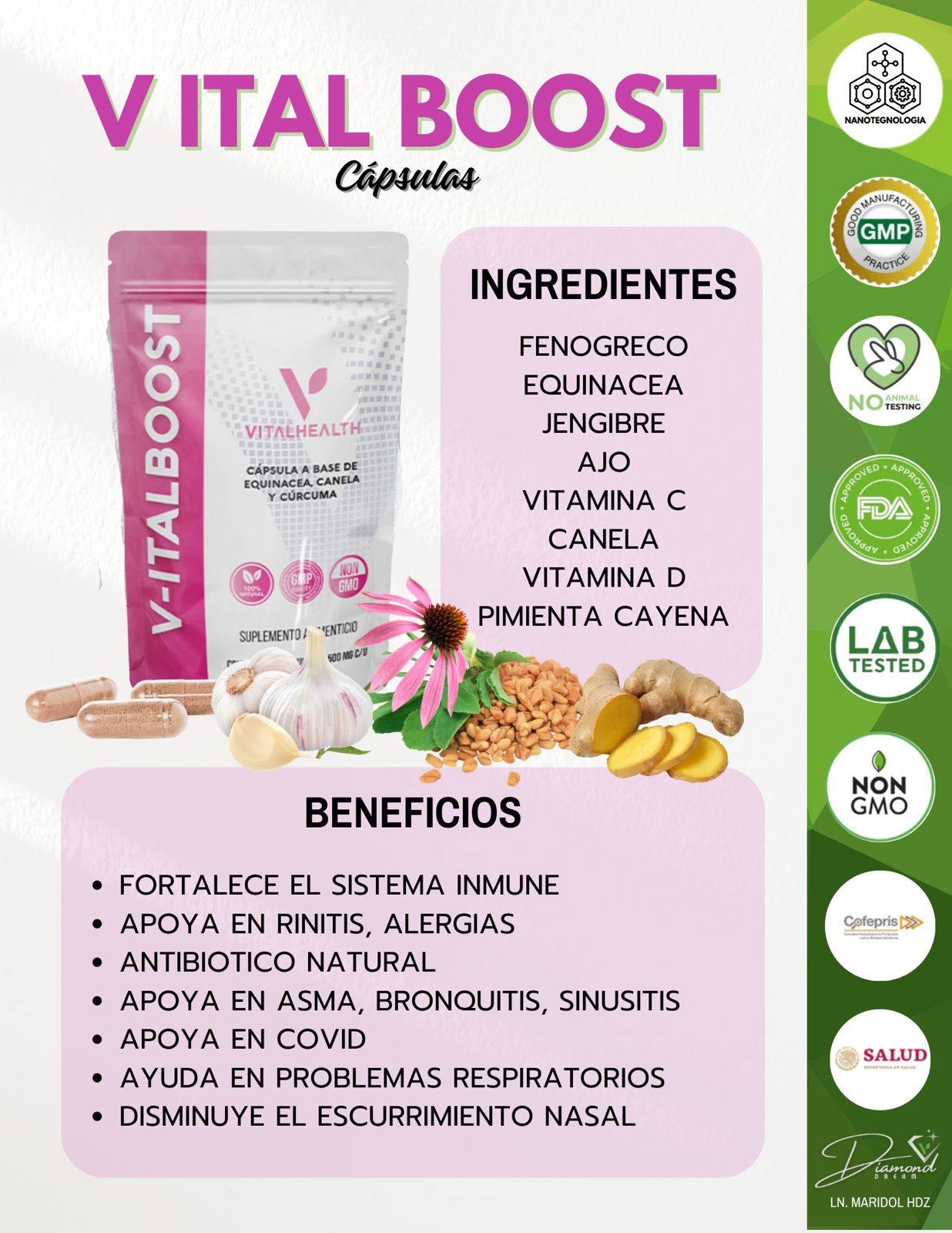 VitalHealth V-italboost 60 Veggie Capsules – New! Vital Health! EXP 2/2027