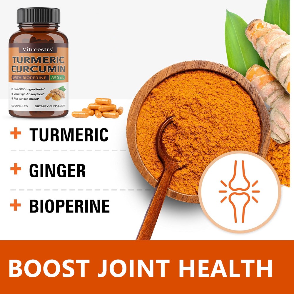 Curcuin Extract 800mg 30/60/120 Caps Support Joint Bone Health Non-GMO