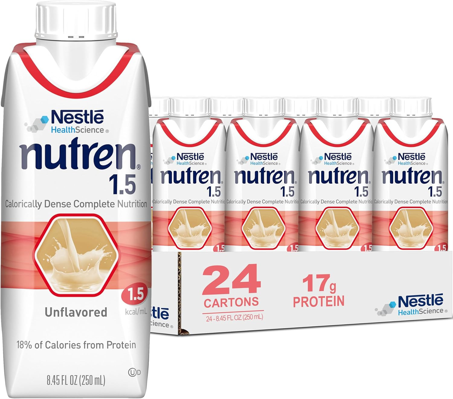 Nestle 1.5 Tube Feeding Formula Unflavored 250 Ml Carton 24 Ct
