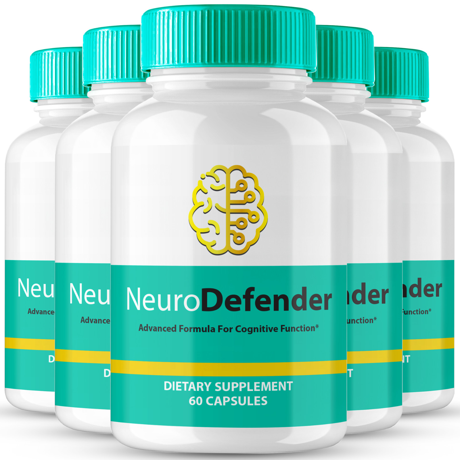 (5 Pack) Neuro Defender Cognitive Pills for Enhanced Memory & Brain Support