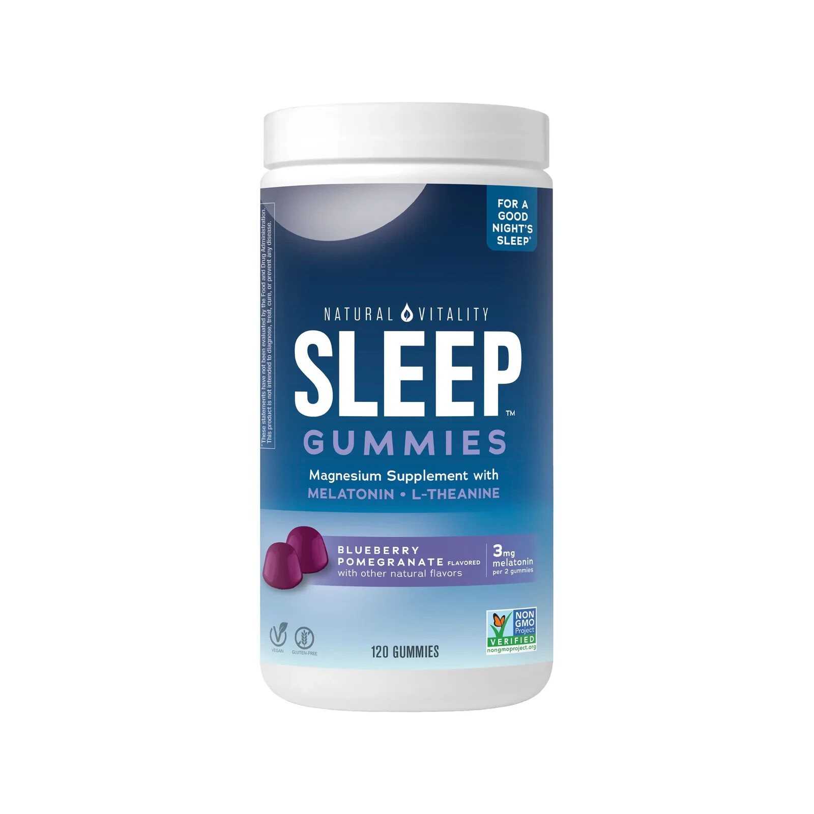 Natural Vitality Sleep Melatonin L-Theanine Blueberry 60 Gummies EXP 01/2026