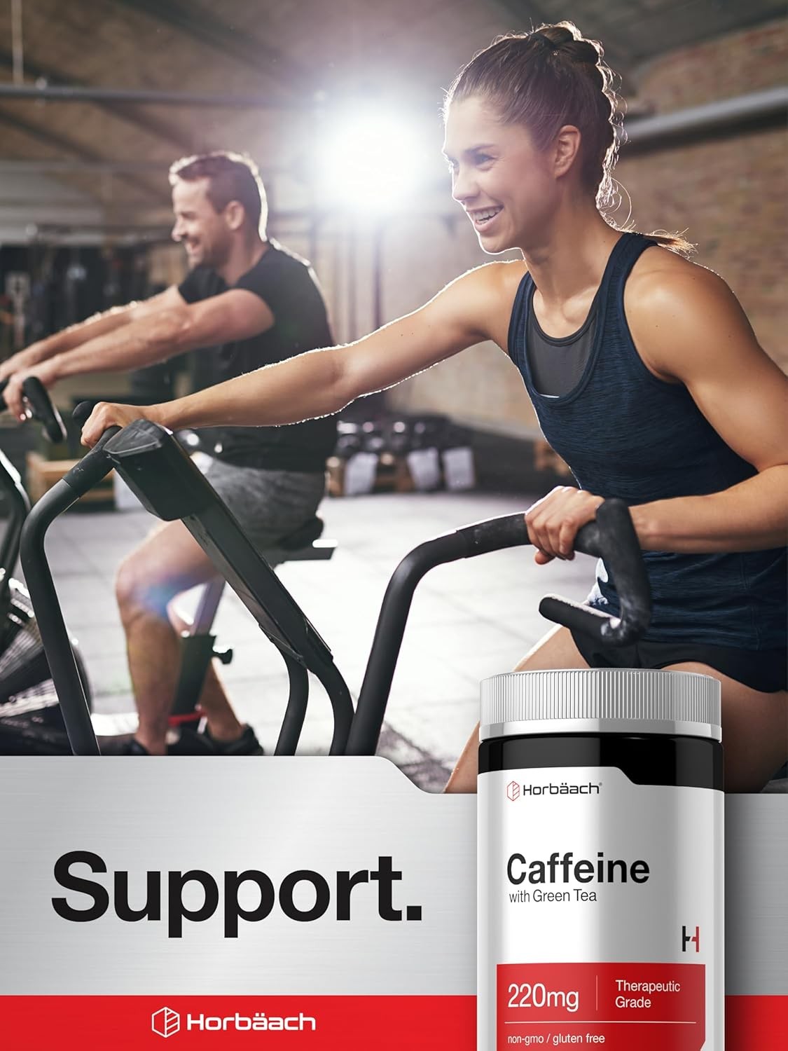 Caffeine Pills 200mg | with Green Tea | 200 Tablets | Vegetarian | by Horbaach