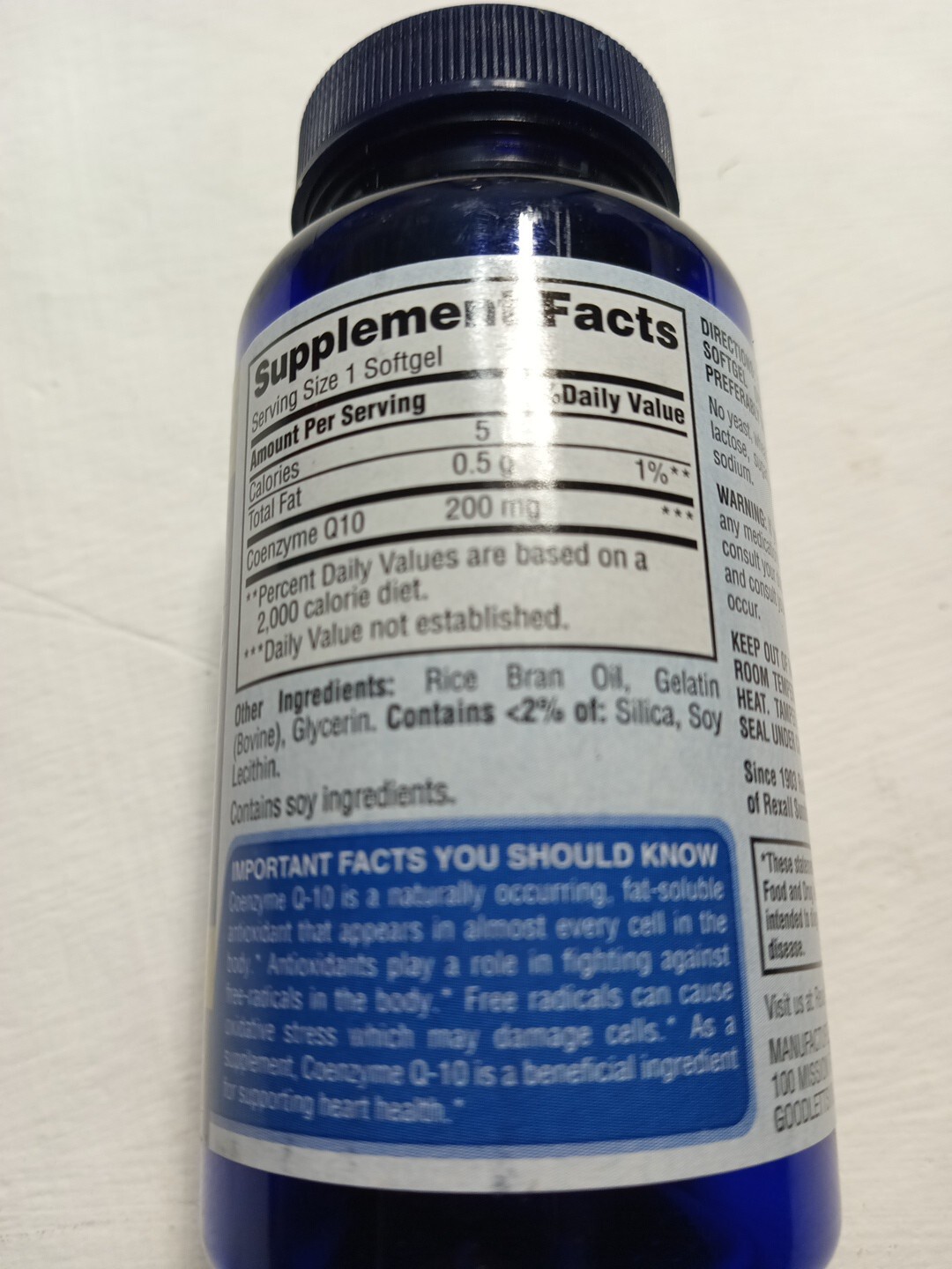 Rexall Naturalist Co Q-10 200mg 30 Softgels