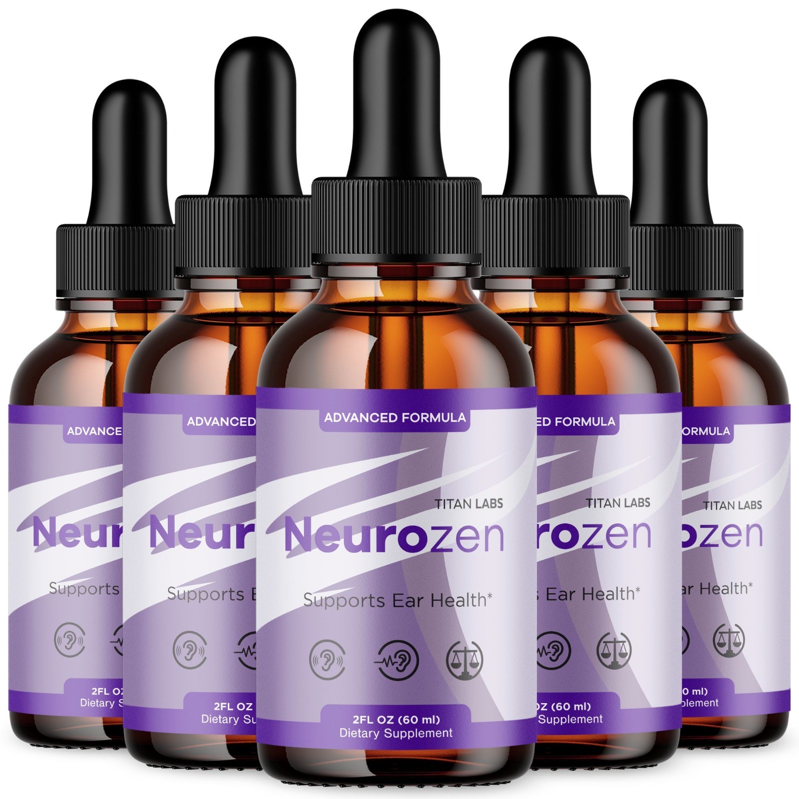 (5 Pack) Neurozen Ear Health Support Drops Natural Neuro Zen Vitamin 150 Serving