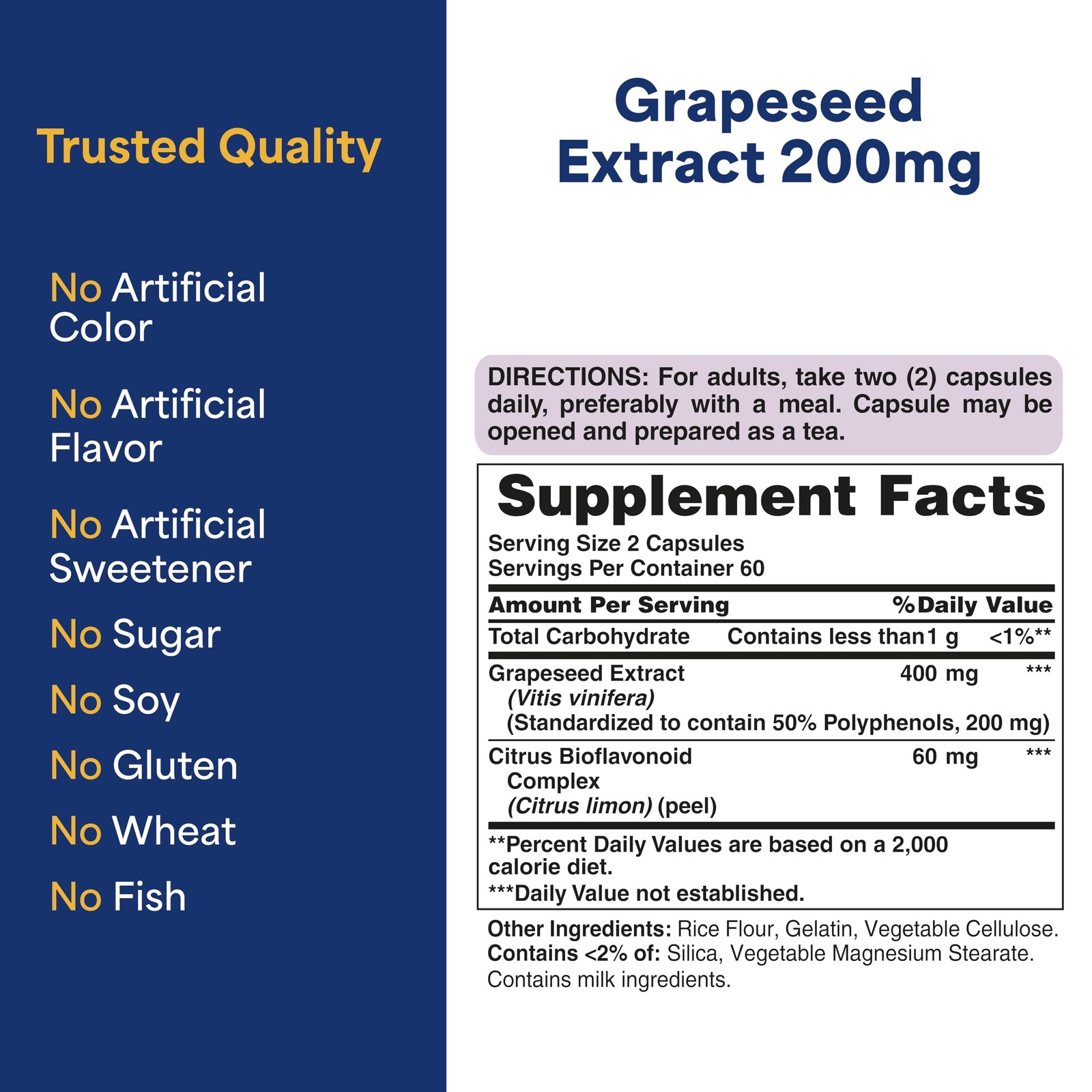 Puritan’s Pride Grapeseed Extract 200mg, 120 Count (Pack of 1), Dark Violet