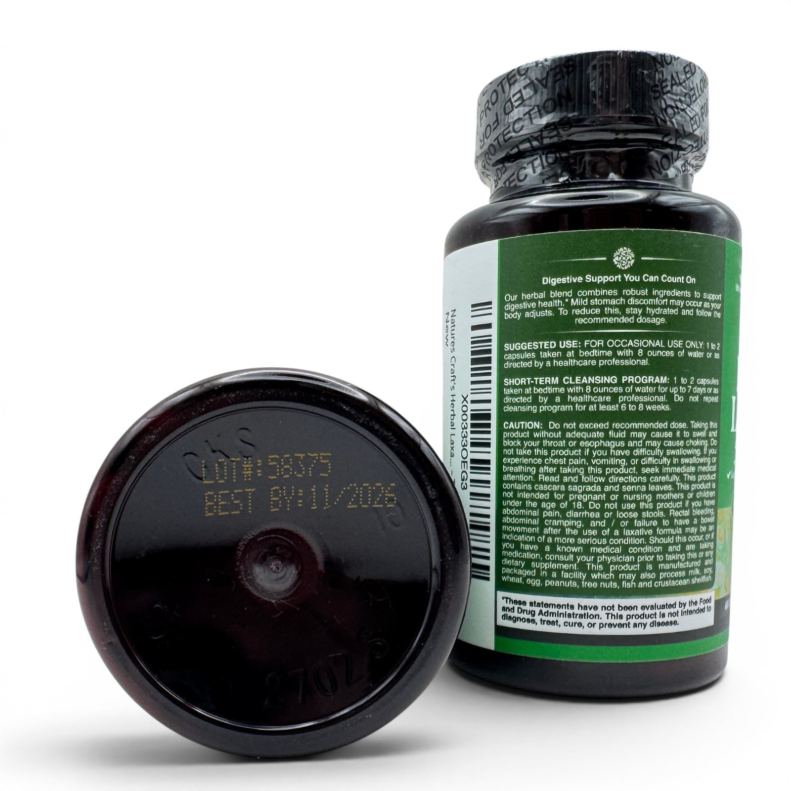 2x Natures Craft Herbal Laxative Capsules with Probiotics 60 Caps EXP 11/2026