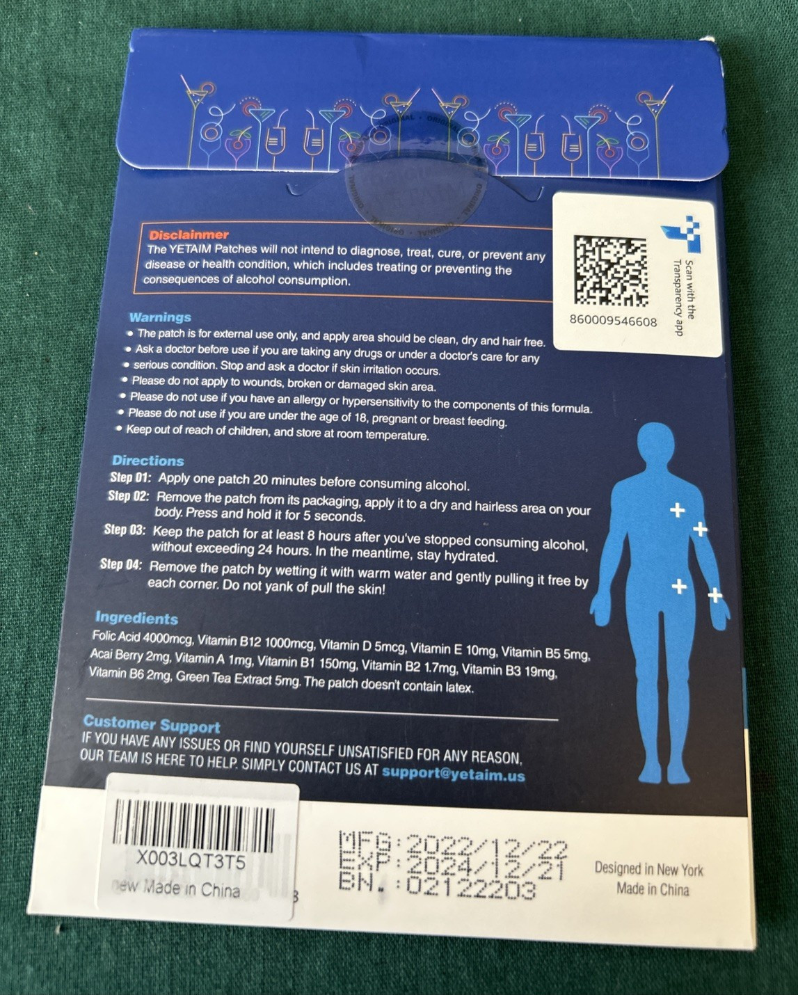 Hangover Prevention/Recovery Patches 42 Pack Women & Men Energy Boost Better AM