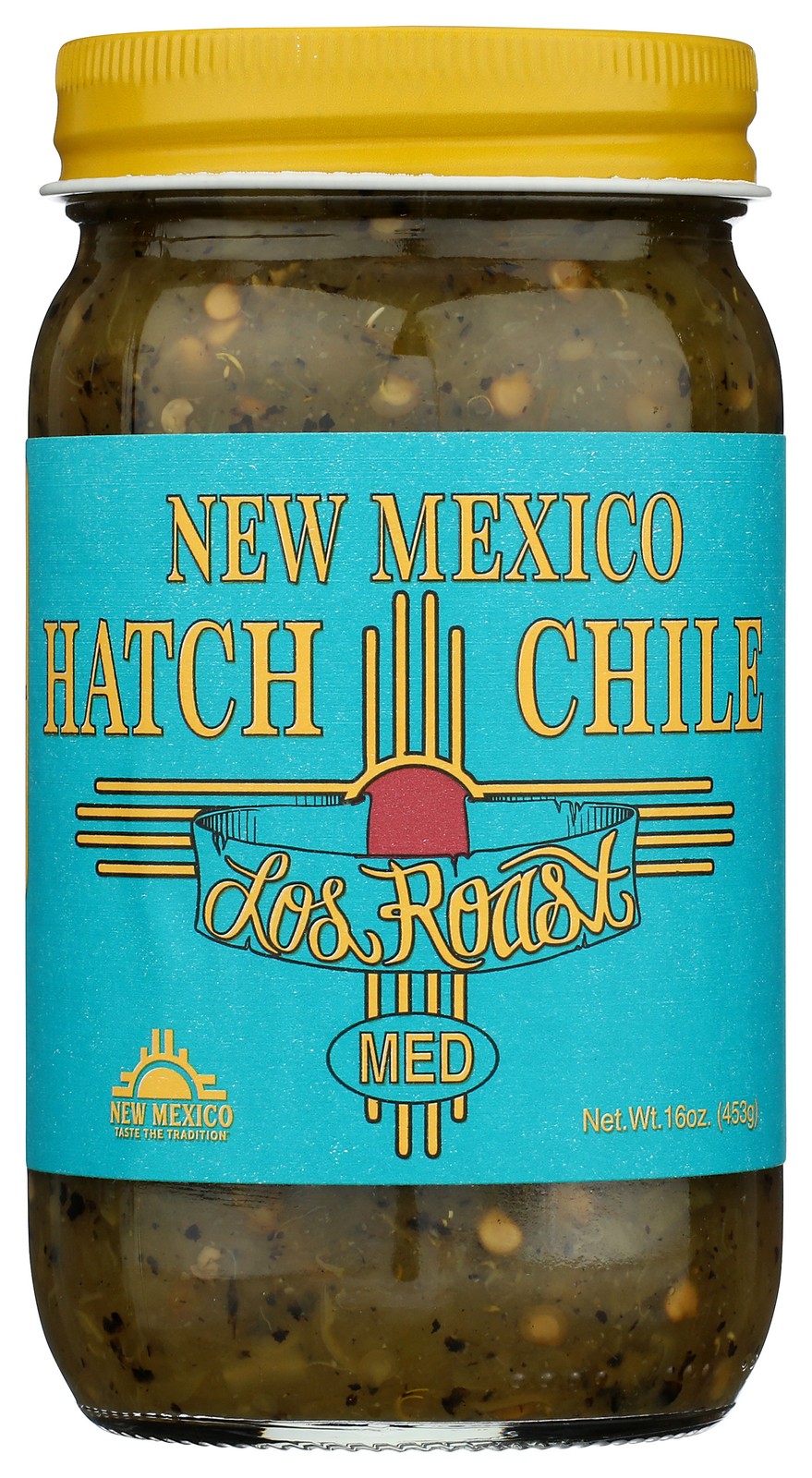 New Mexico Hatch Green Chile Medium 16 Oz Jar Los Roast Salt 6 Pack