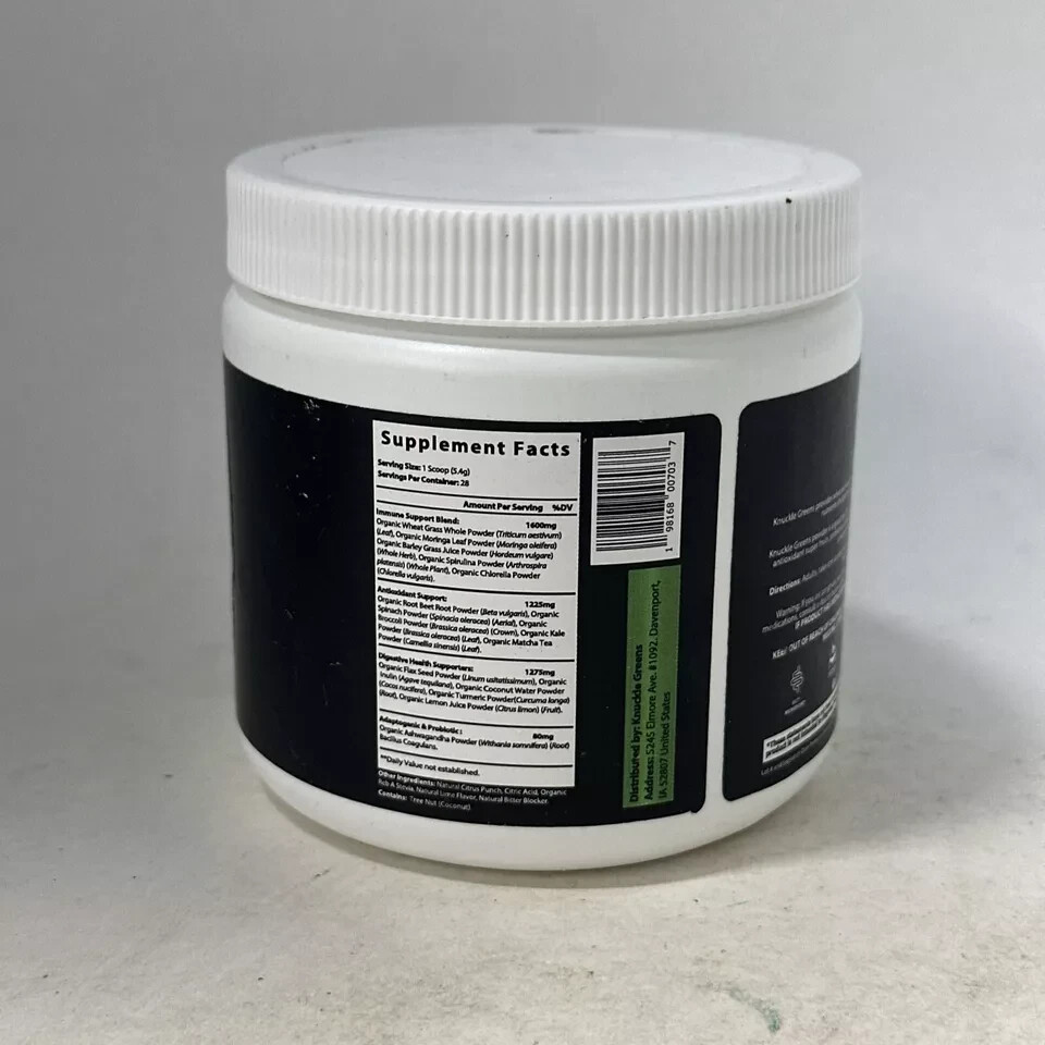 Knuckle Greens Powder Essential Vitamins & Nutrients Citrus Punch Exp 04/28