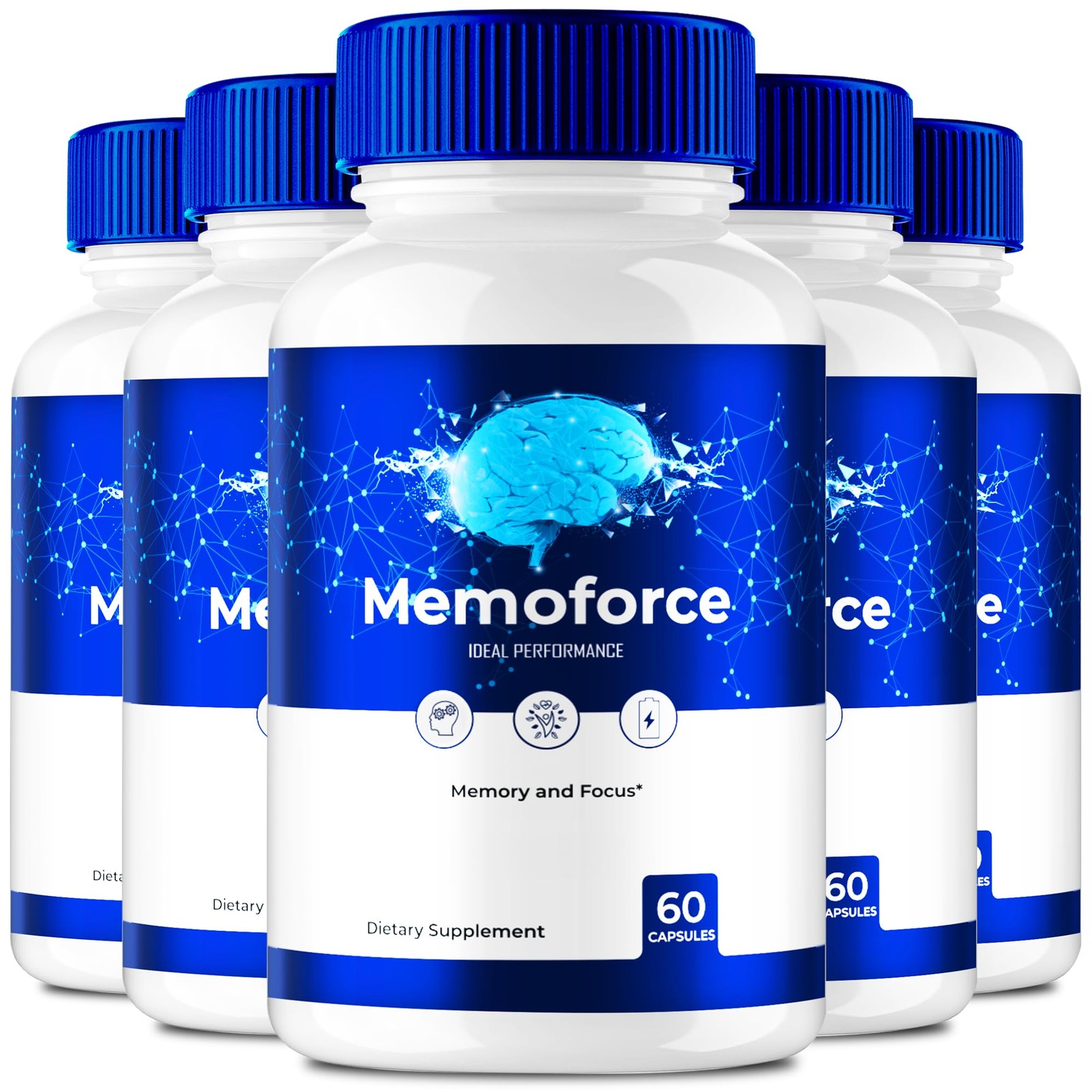 Memoforce Brain Supplement Supplement – 300 Capsules (5 Pack)