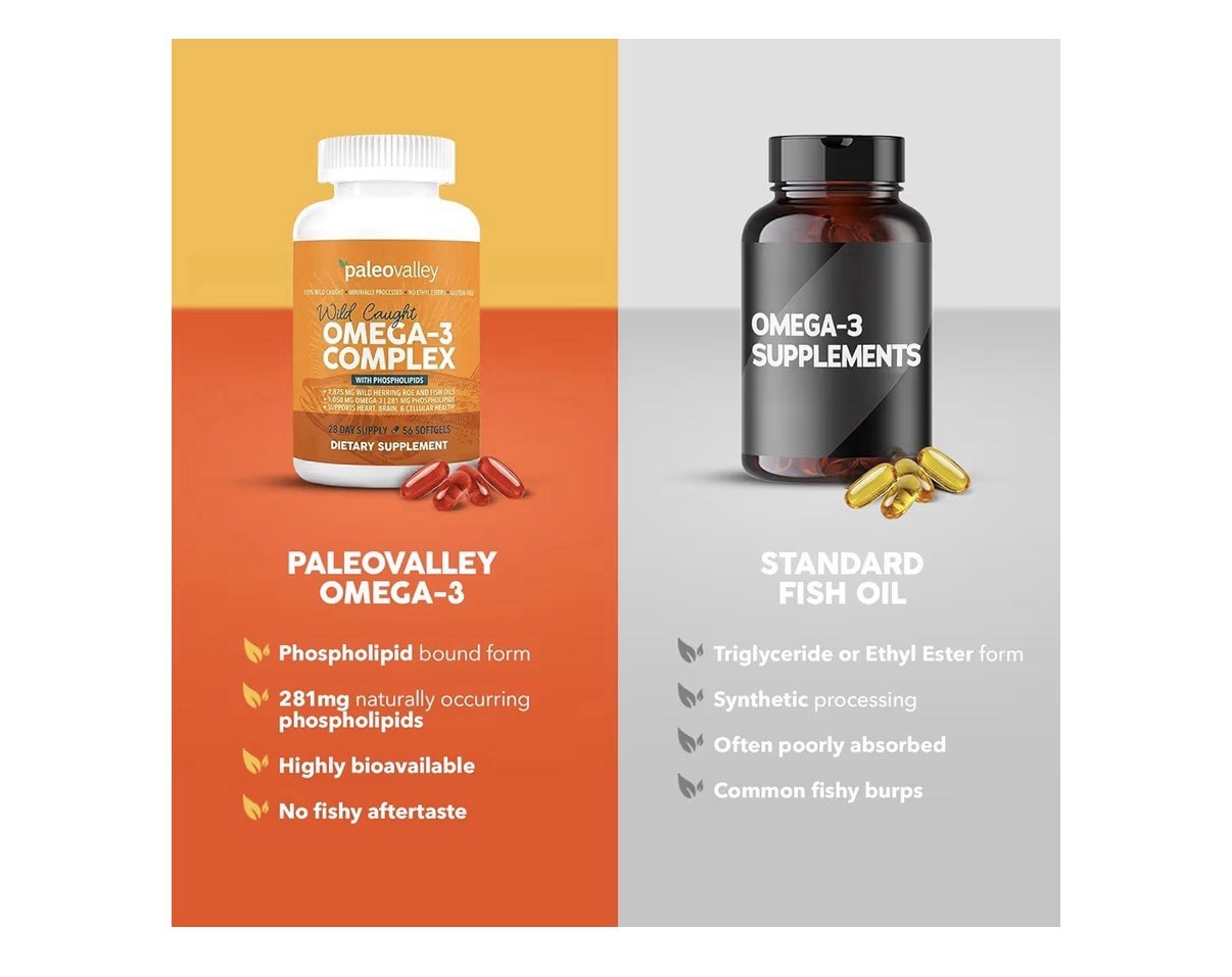 Paleovalley Omega-3 Complex With Phosphorus Wild Caught Fish Oil 56 Softgels