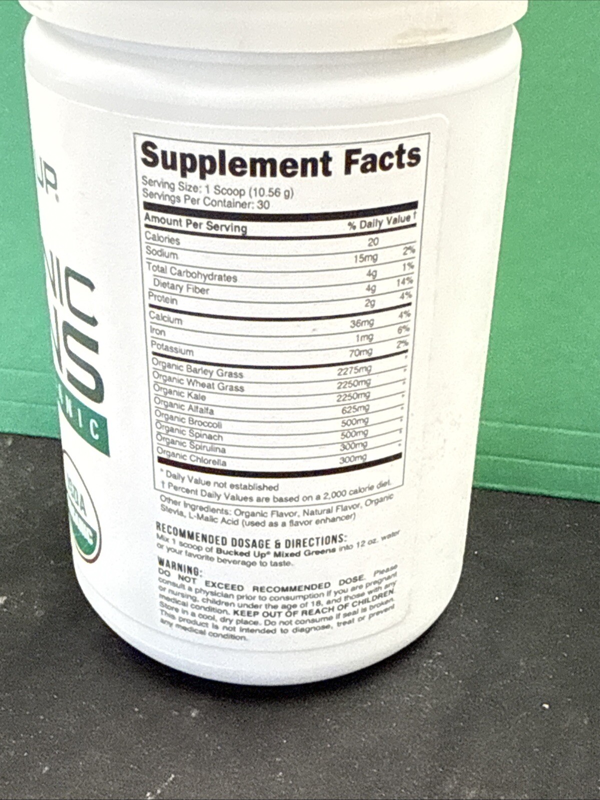 Bucked Up Organic Greens Powder Mixed Berry Flavor