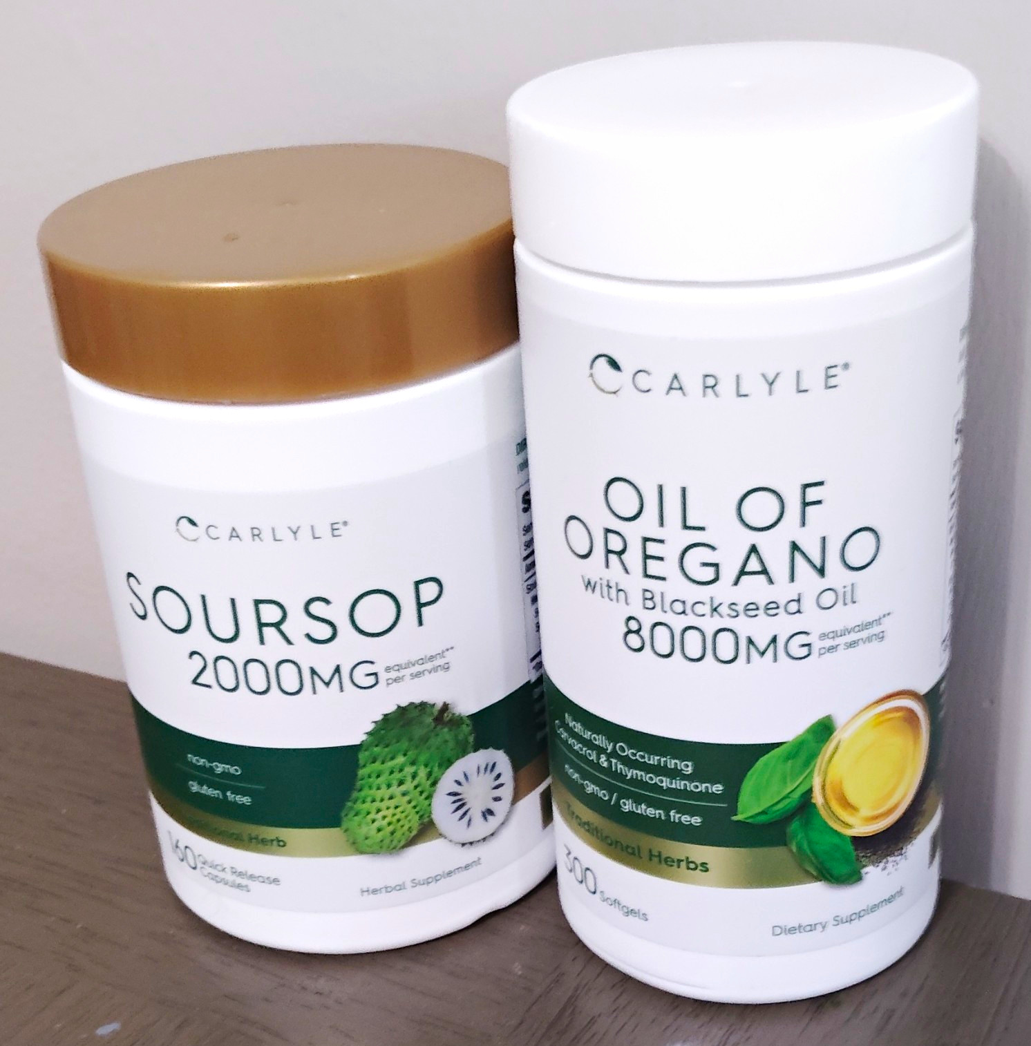 Carlyle Soursop (Graviola) 2000mg Capsules + Oregano Blackseed Softgels 260