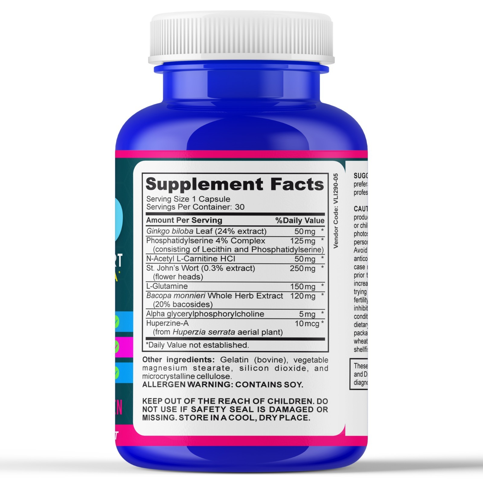 Nootropic Brain Health Supplement For Memory, Concentration, and Focus 60 Caps