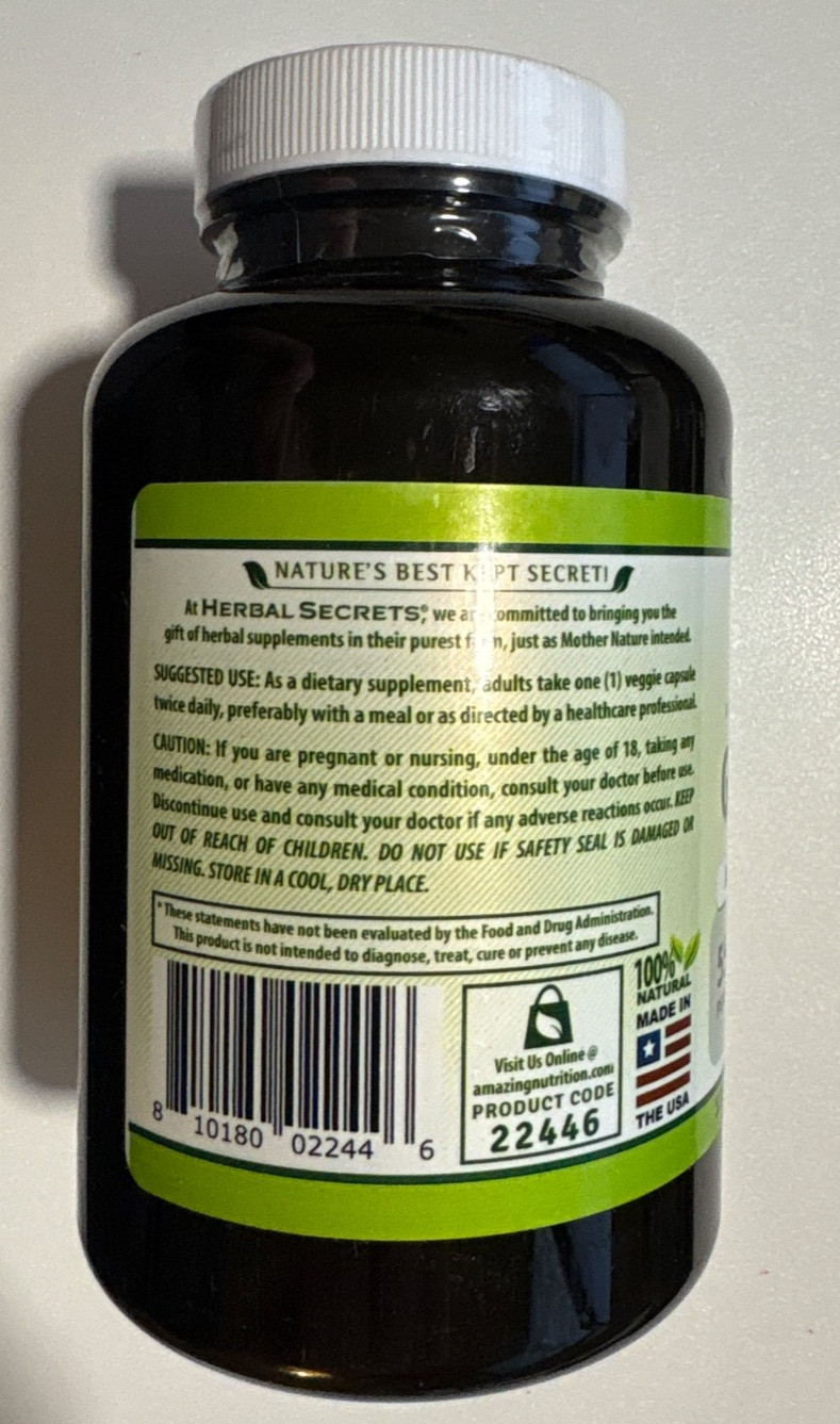 Herbal Secrets Ginger Root 550 mg, 120 Veggie Capsules. 07/2026.