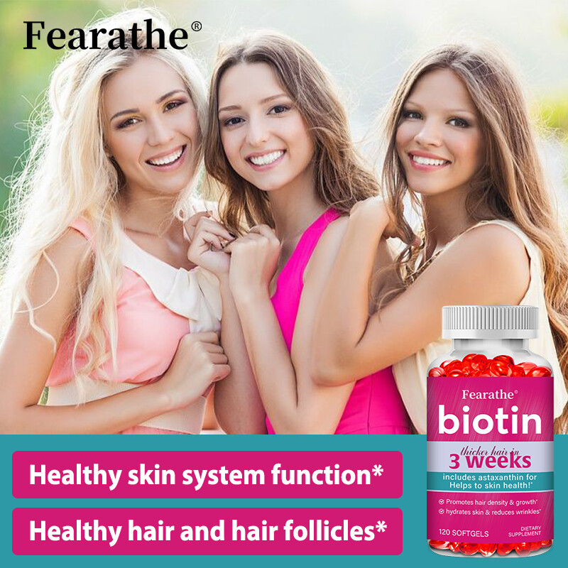 Thicker Hair in 3 Weeks – Biotin w/ Astaxanthin – Hair, Skin & Nails Health