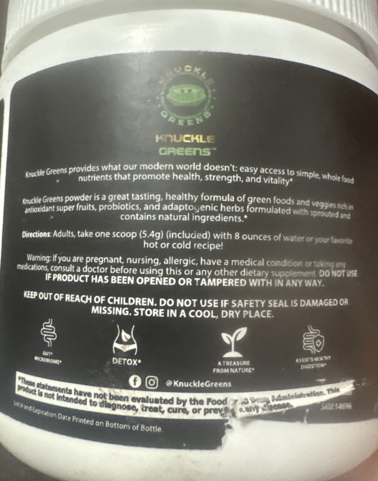 Knuckle Greens Powder Essential Vitamins & Nutrients/Citrus Punch /5.3 oz 04/28