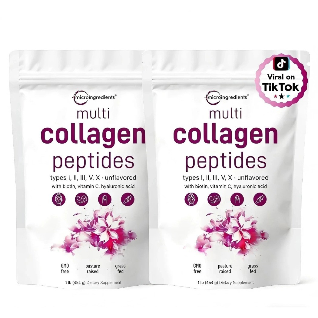 2 lb Multi Collagen Peptides Powder Hydrolyzed Protein Peptide Type I,II,III,V,X