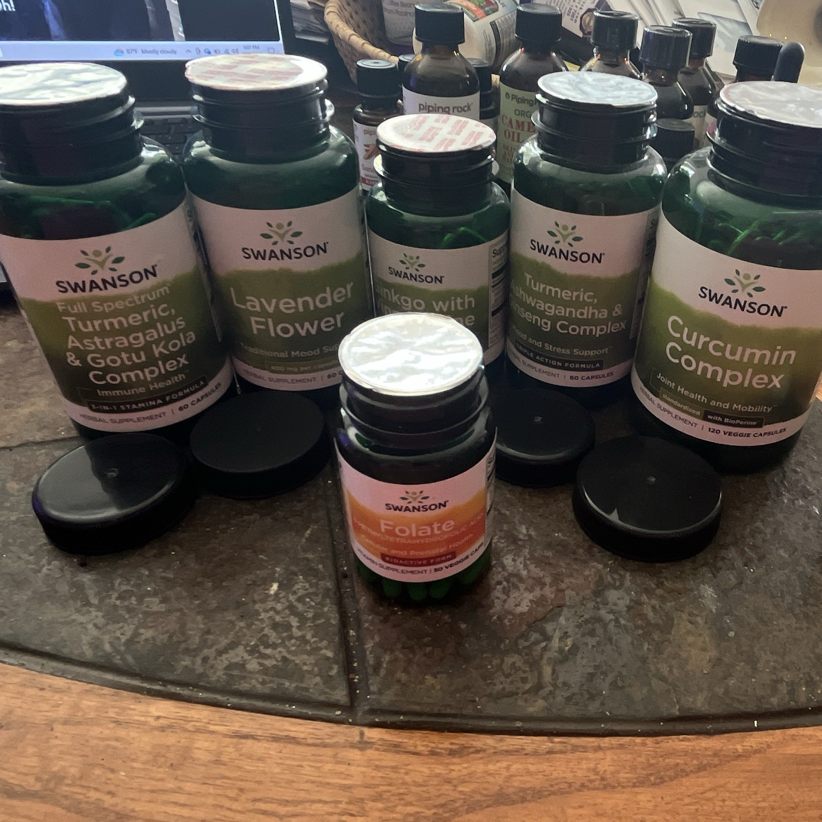 Swanson Herbal Supplement Capsules Lot – Turmeric, Astragalus, Gotu Kola, Ginkgo
