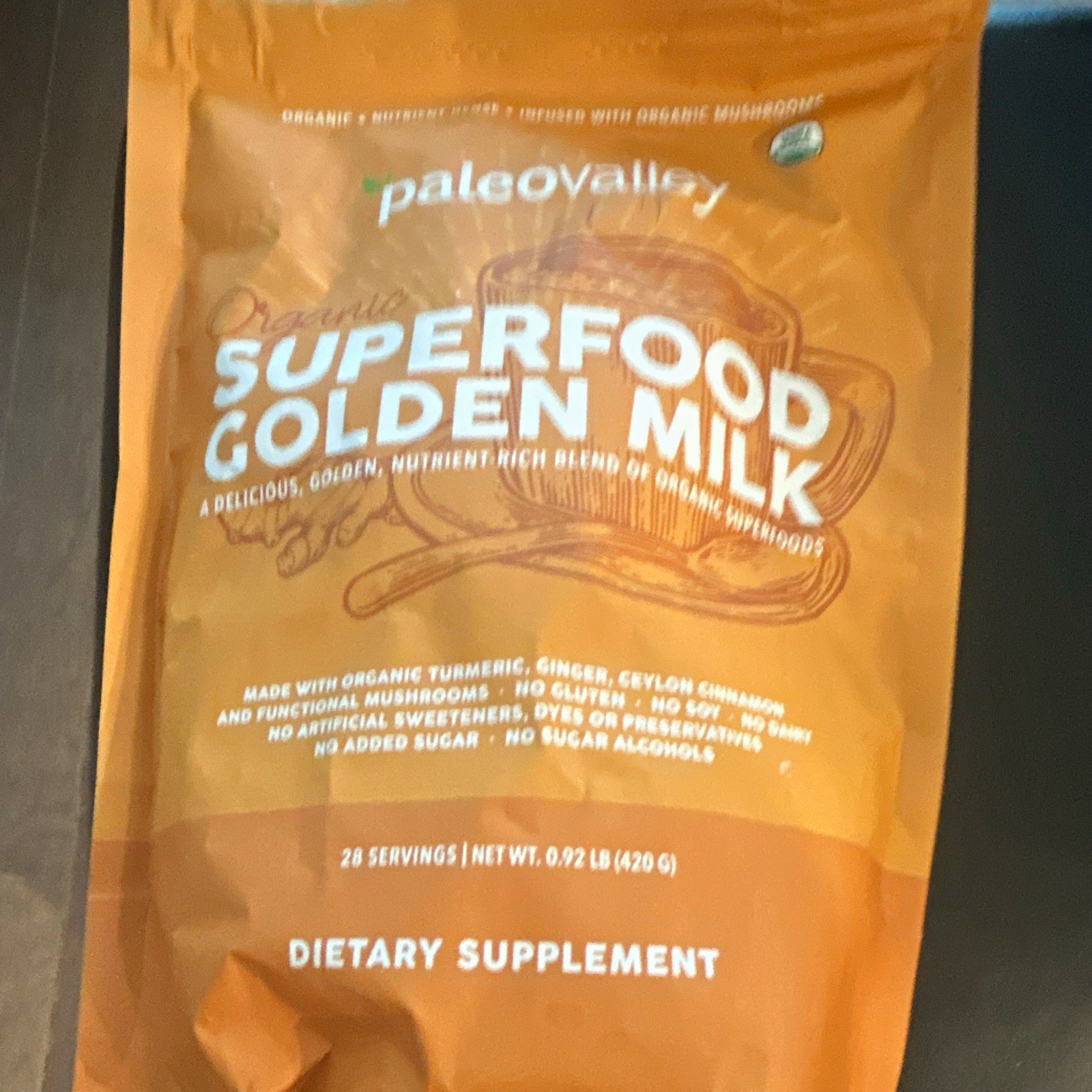 Paleovalley Organic Golden Milk Powder Turmeric Ginger 420g