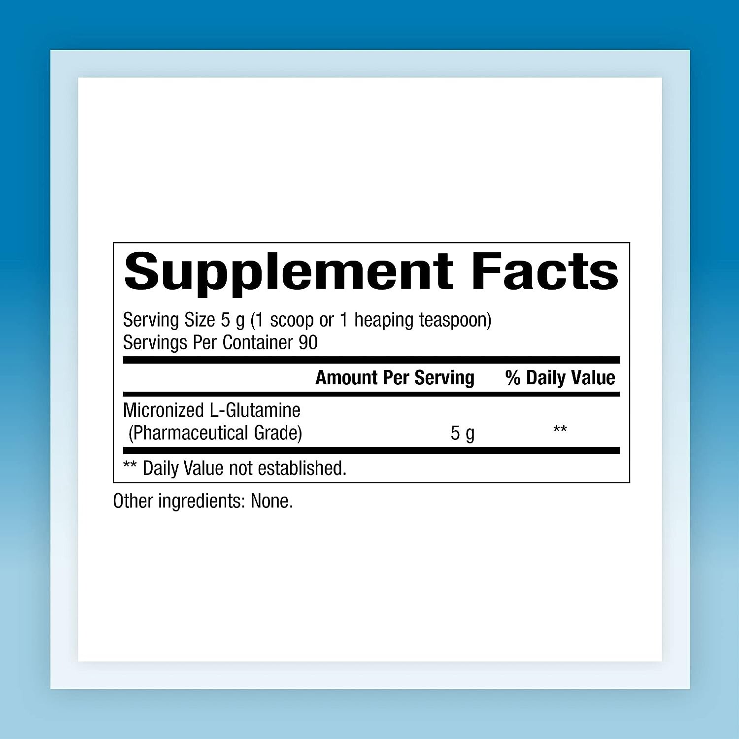 Natural Factors Micronized L-Glutamine 5000 mg 16 oz Powder