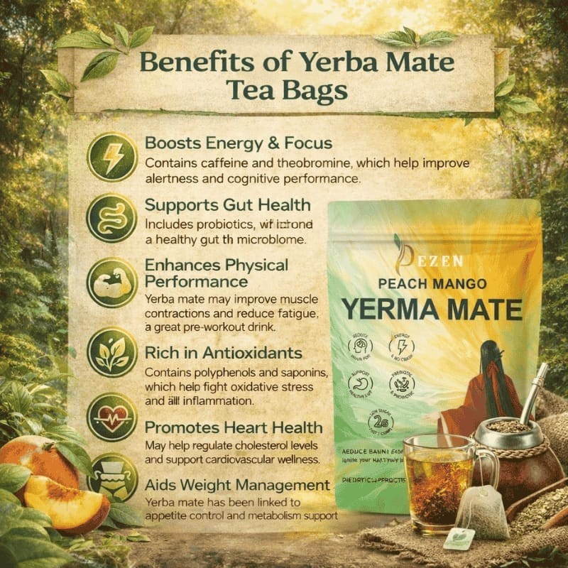 DEZEN Yerba Mate Tea & Calm Magnesium Powder | Combo Pack