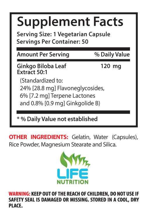 antioxidant supplement – Ginkgo Biloba 120mg – 1 Bottle – antioxidant herbs